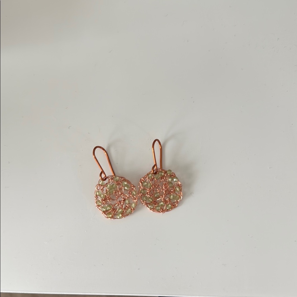 Elegant Gold and Green Earrings